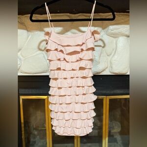 Edikted Blush Ruffle Mini Dress